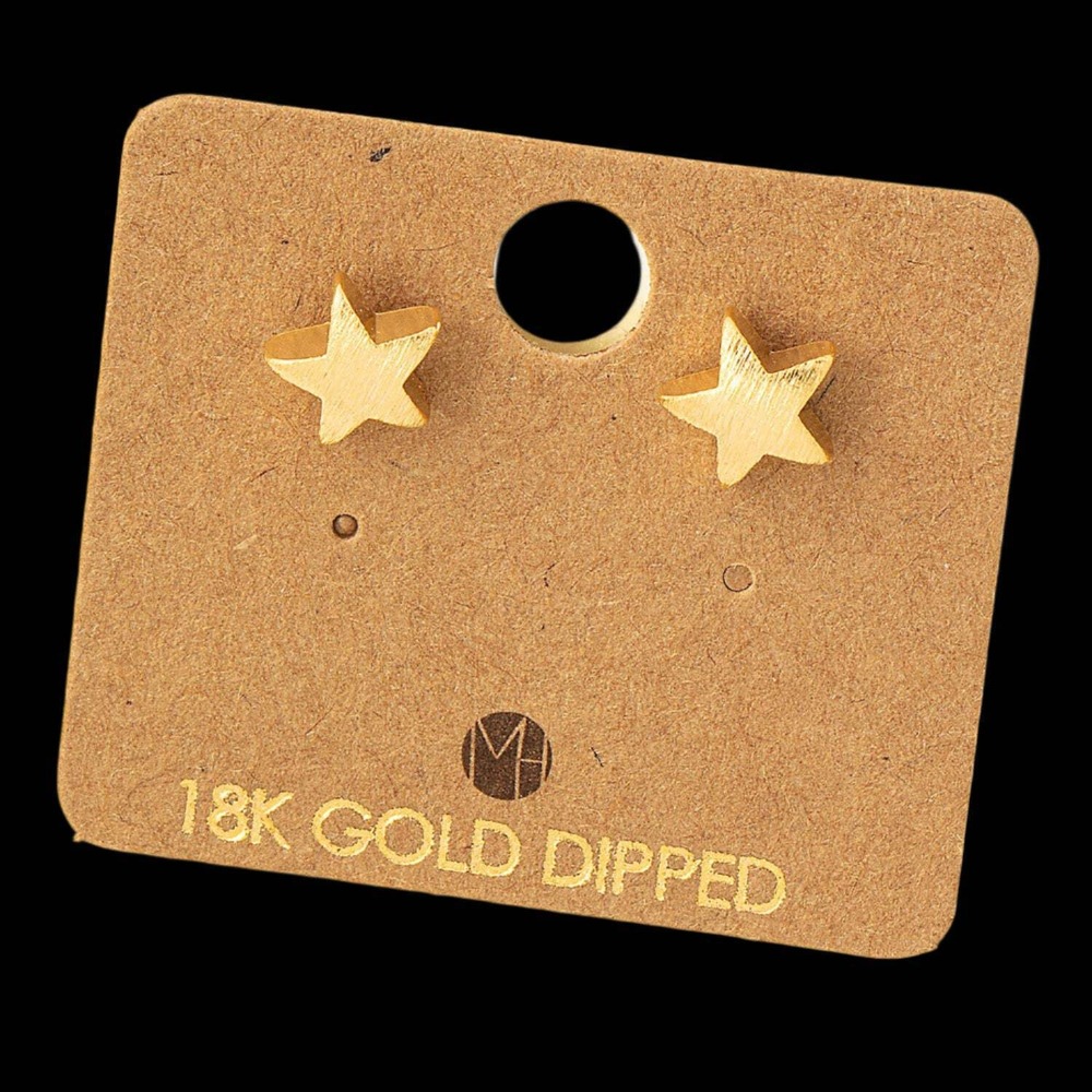 Fame Accessories Mini Star Stud Earrings 18K Gold Dipped Celestial Jewelry